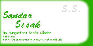 sandor sisak business card