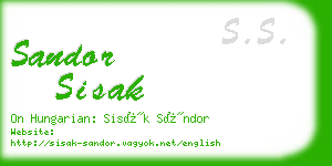 sandor sisak business card
